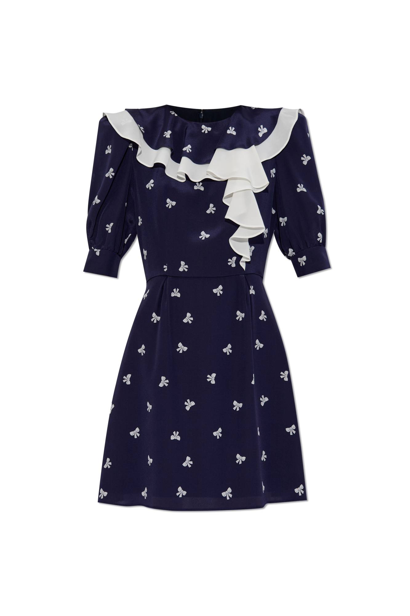 ワンピース ALESSANDRA RICH Woman Dress Blue FABX3982 1844 Navy blue Dress with bow motif Alessandra Rich - Vitkac France
